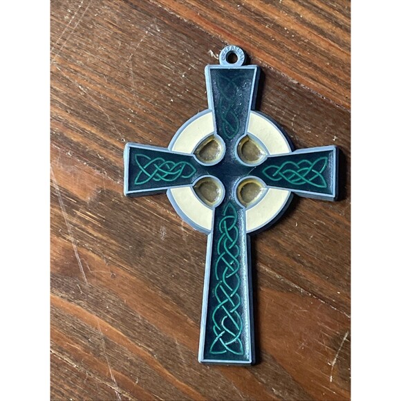 Vintage Rafaelian Celtic knot Catholic Christian Cross Sun Catcher Irish - Picture 1 of 5